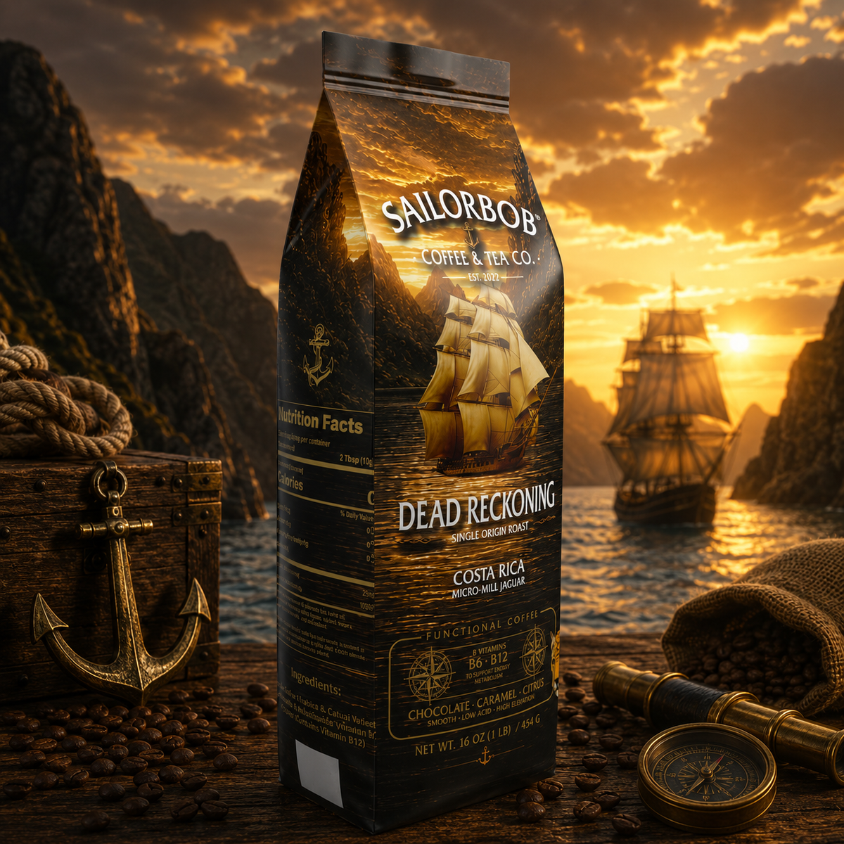 Dead Reckoning B-Vitamin Coffee | Costa Rica Jaguar Honey – 1 lb