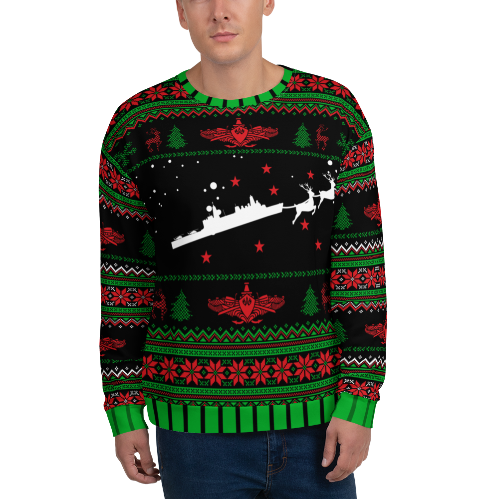 Sailor Bob Ugly Sweater Products, Having A Kniited Navy Inspired Christmas Ugly Sweater Design
