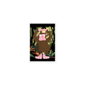 Cartoon monkey with pink shoes in a jungle setting on a white background