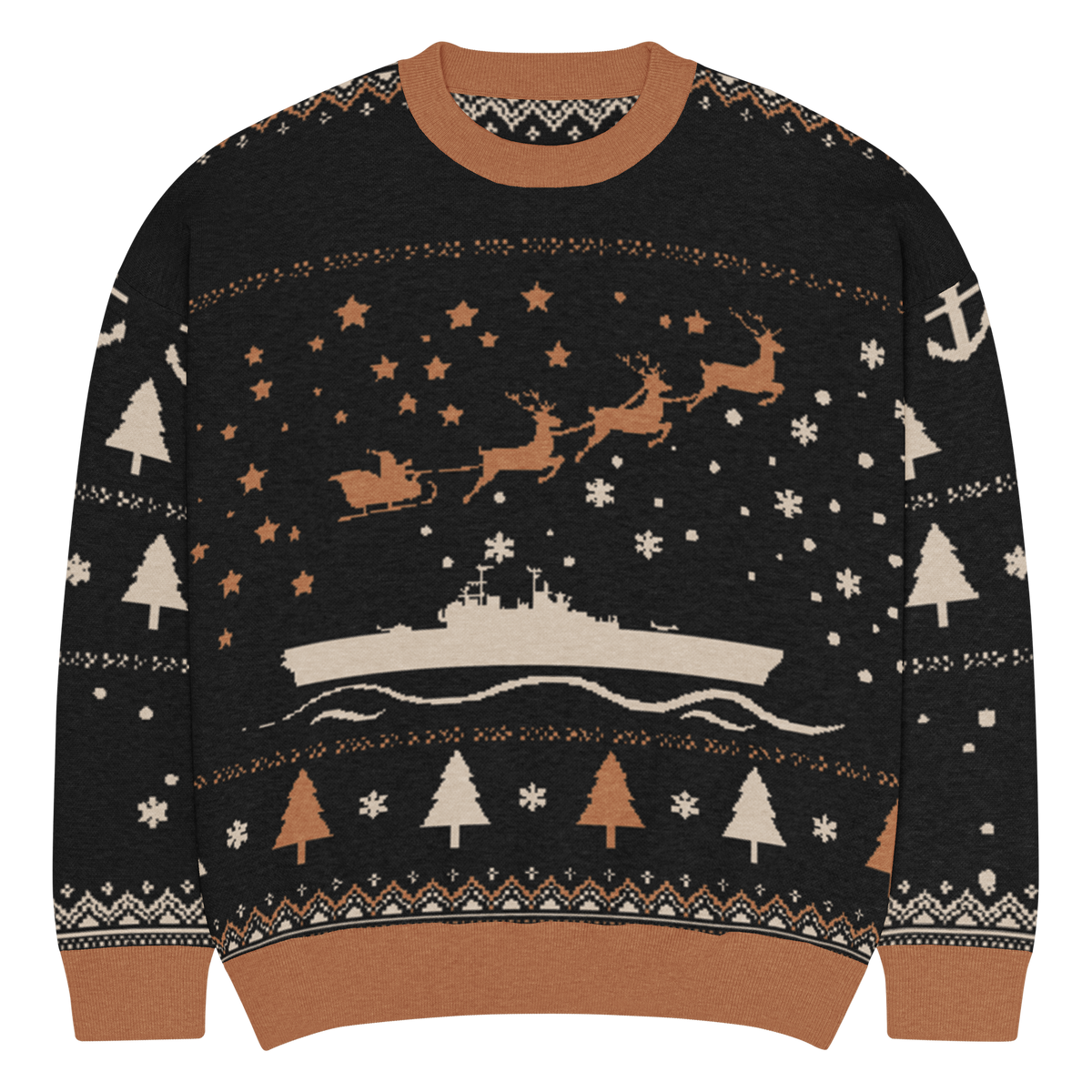 Sailor Bob Ugly Sweater Products, Having A Kniited Navy Inspired Christmas Ugly Sweater Design