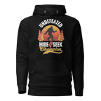 Black sweatshirt with SWO ugly sweater design showing naval emblem and festive patterns